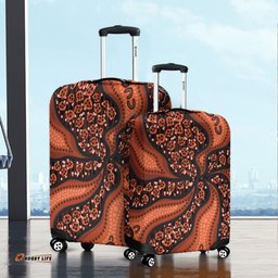 Australia Aboriginal Brown Background With An Aboriginal Art Style Luggage Cover