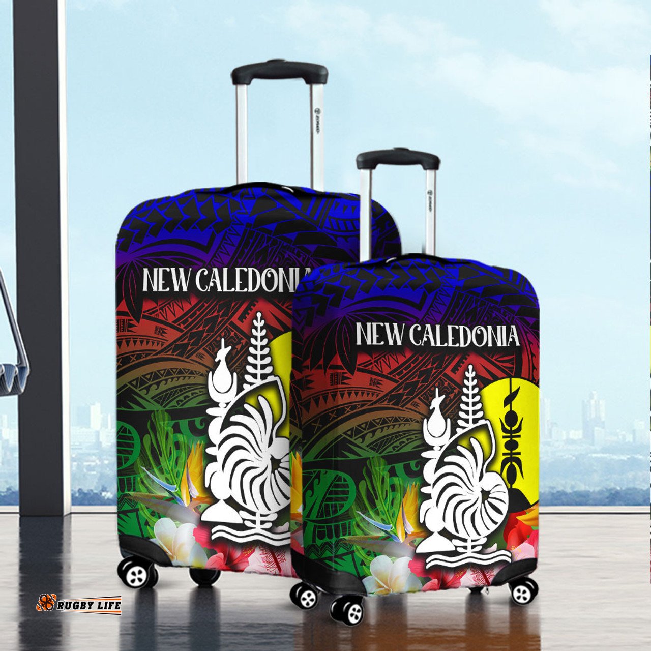 Australia South Sea Islanders I'm New Caledonian In Polynesian Style With Tropical Hibiscus Flowers Luggage Cover