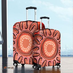 Australia Dot Painting Inspired Aboriginal Big Flower Painting With Aboriginal Dot Luggage Cover