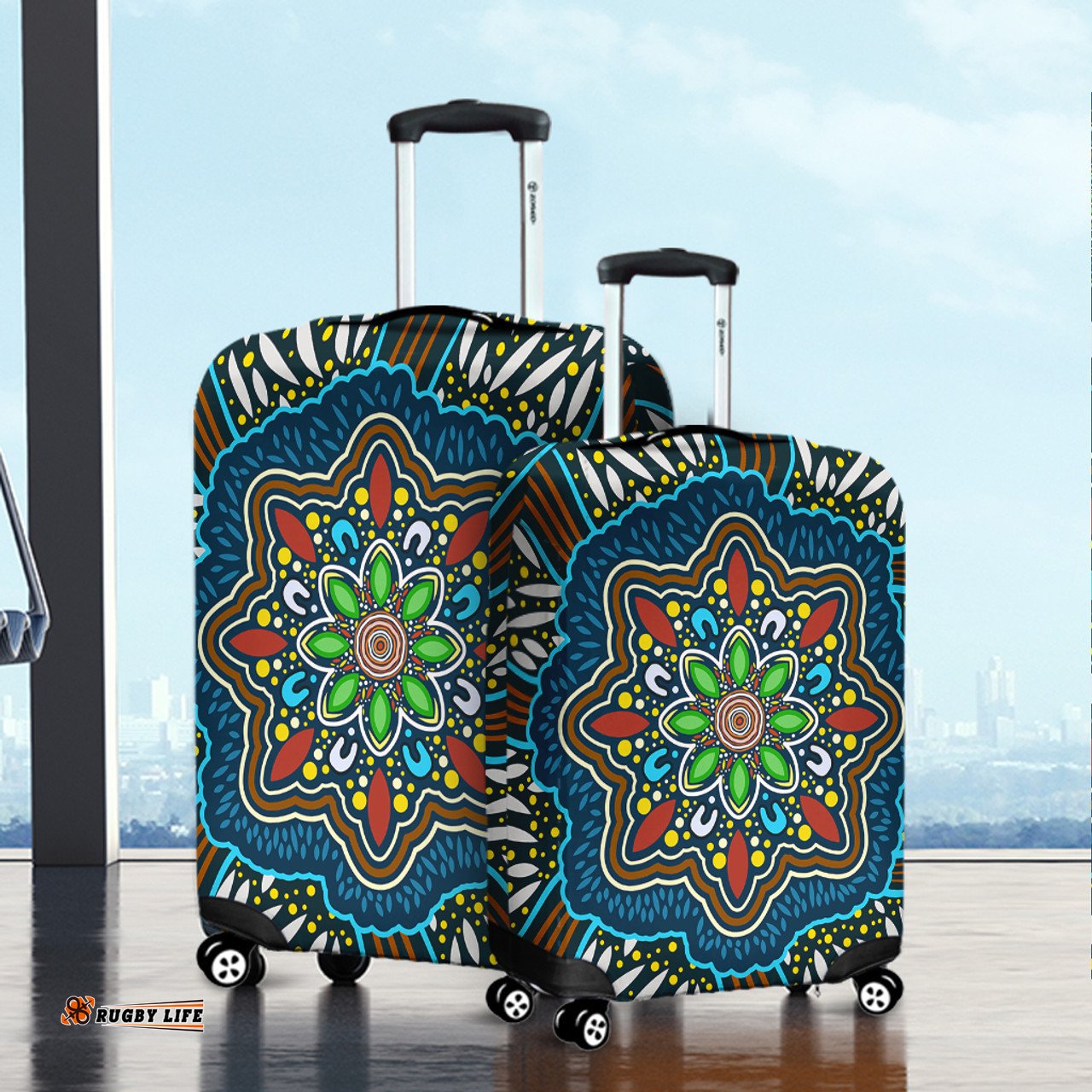 Australia Aboriginal Big Flowers In Dot Painting Inspired Luggage Cover