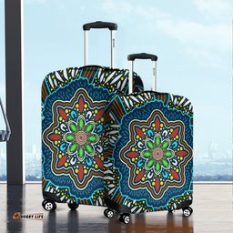 Australia Aboriginal Big Flowers In Dot Painting Inspired Luggage Cover