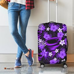 Australian Hurricanes Cricket Luggage Cover Baeuty Pacific Hibiscus and Polynesian Pattern