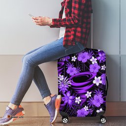 Australian Hurricanes Cricket Luggage Cover Baeuty Pacific Hibiscus and Polynesian Pattern