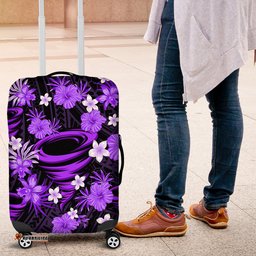 Australian Hurricanes Cricket Luggage Cover Baeuty Pacific Hibiscus and Polynesian Pattern