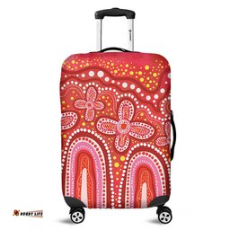 Australia Aboriginal Dot painting illustration in Aboriginal style Red Luggage Cover