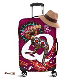 Maroons Rugby Luggage Cover Queensland Kangaroo Aboriginal Dot Paintings