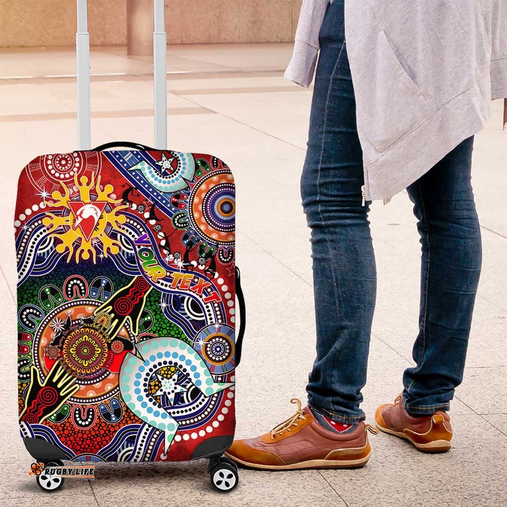 Custom NAIDOC Week 2024 Sydney Swans Luggage Cover Australia Aboriginal Dot Painting