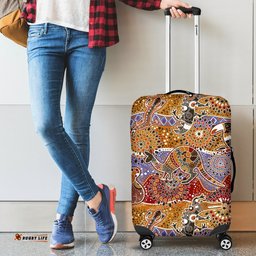Luggage Cover - Aboriginal Patterns Suitcase Kangaroo