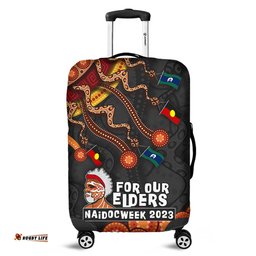 Australia For Our Elders Naidoc Week Snake Aboriginal Painting With Flag Luggage Cover