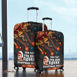 Australia For Our Elders Naidoc Week Snake Aboriginal Painting With Flag Luggage Cover