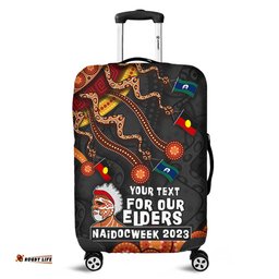 Australia For Our Elders Naidoc Week Snake Aboriginal Painting With Flag Luggage Cover