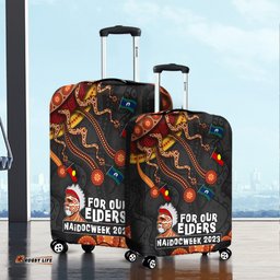 Australia For Our Elders Naidoc Week Snake Aboriginal Painting With Flag Luggage Cover