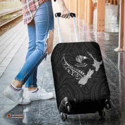 New Zealand Heart Luggage Covers Map Kiwi mix Silver Fern White