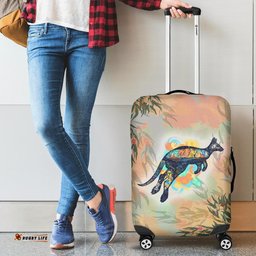 Luggage Cover Kangaroo Painting Uluru