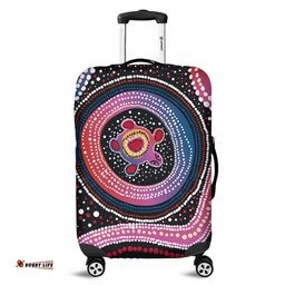Australia Dot Painting Inspired Aboriginal Turtles With Dot In Aboriginal Luggage Cover