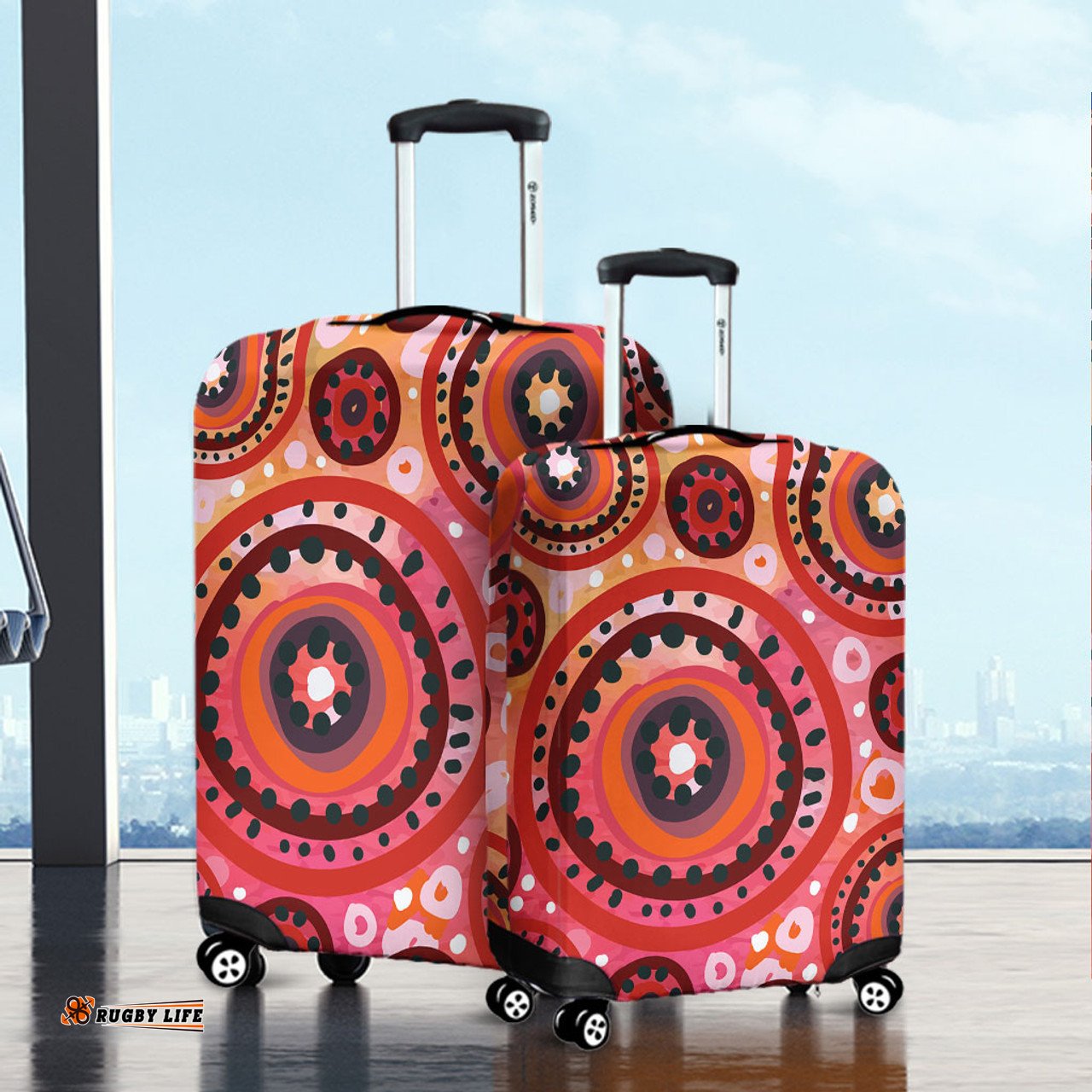 Australia Dot Painting Inspired Aboriginal Circle In The Aboriginal Dot Art Style Luggage Cover