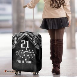 Custom NZ Rugby Luggage Cover Kapa Opango Maori Haka With Years of The All Black Champions