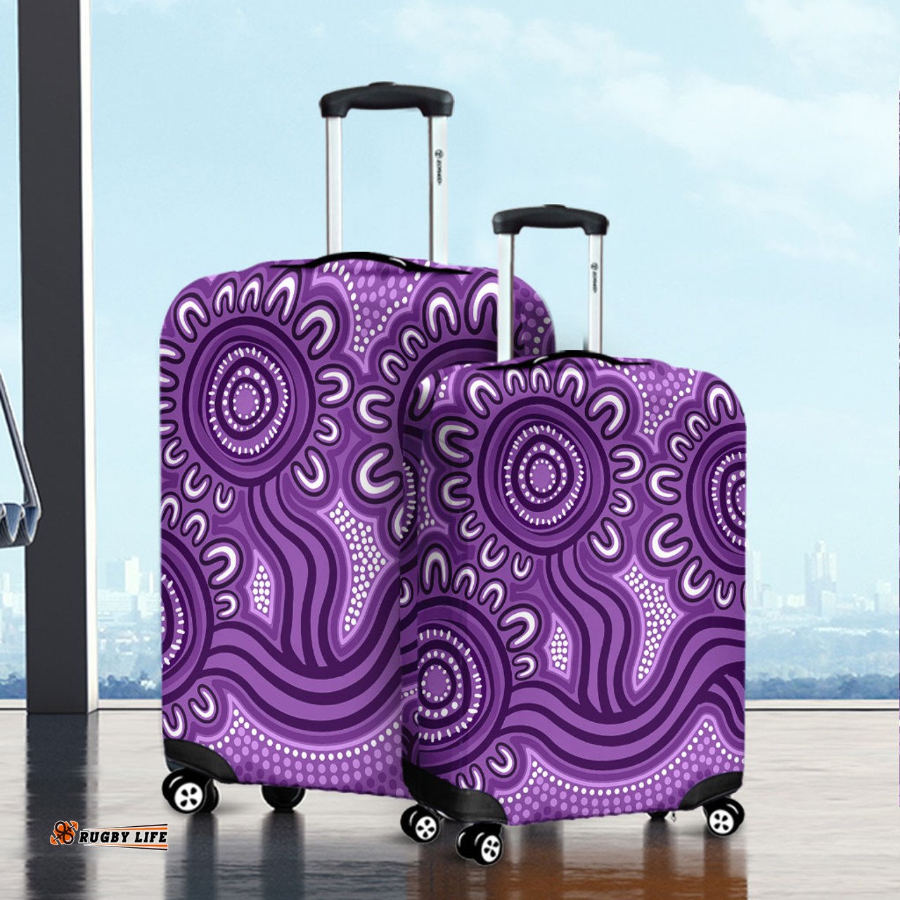 Australia Aboriginal Dot Patterns From Indigenous Australian Culture (Purple) Luggage Cover