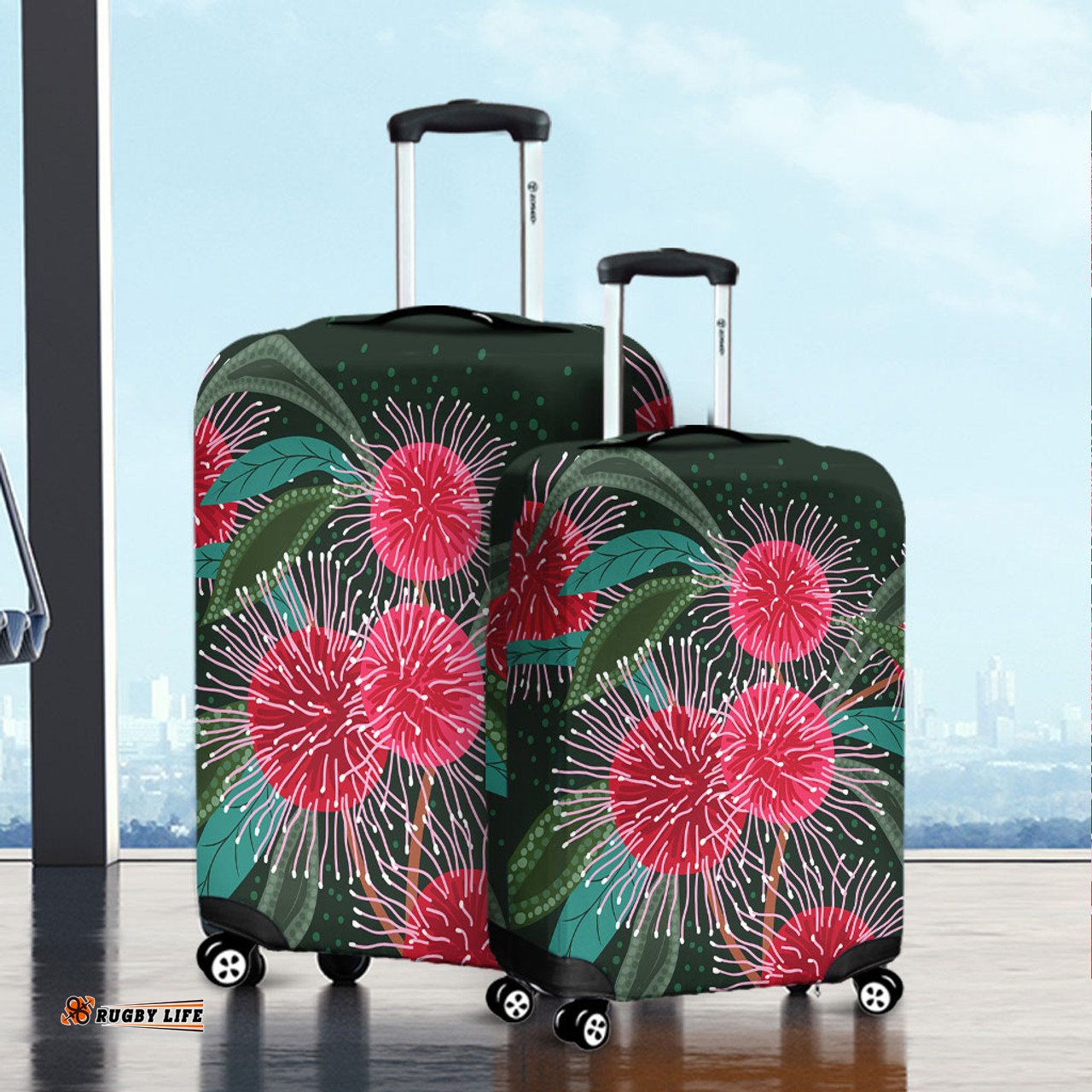 Australia Aboriginal Australian Hakea Flowers Painting In Aboriginal Style Luggage Cover