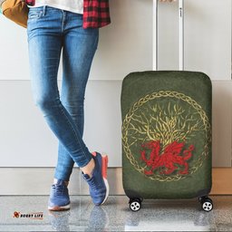 Wales Celtic Christmas Luggage Covers Welsh Dragon With Celtic Tree