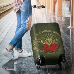 Wales Celtic Christmas Luggage Covers Welsh Dragon With Celtic Tree