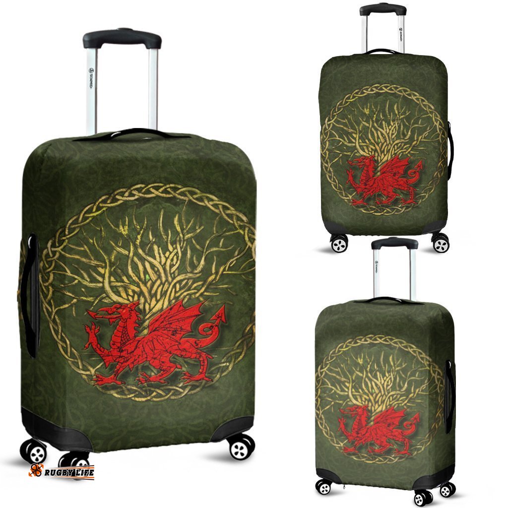 Wales Celtic Christmas Luggage Covers Welsh Dragon With Celtic Tree