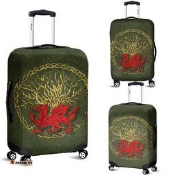 Wales Celtic Christmas Luggage Covers Welsh Dragon With Celtic Tree