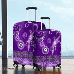 Australia Goanna Aboriginal Indigenous Dot Goanna (Purple) Luggage Cover