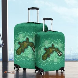 Australia Aboriginal Green Platypus Aboriginal Art Inspired Luggage Cover