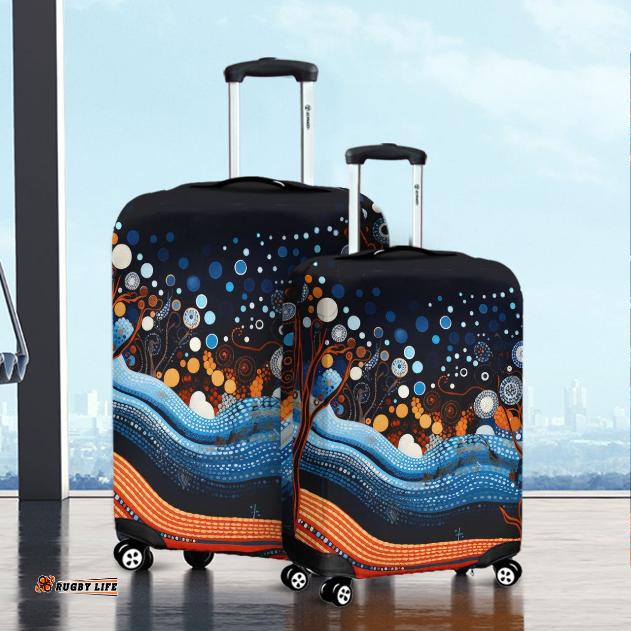Australia Dreaming Aboriginal Aboriginal Culture Indigenous Trees Dot Painting Art Inspired Luggage Cover