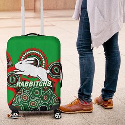 Rabbitohs Rugby Aboriginal Art Luggage Covers