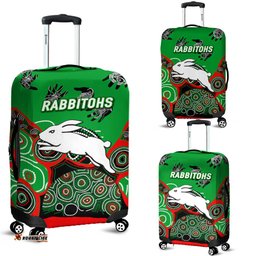 Rabbitohs Rugby Aboriginal Art Luggage Covers