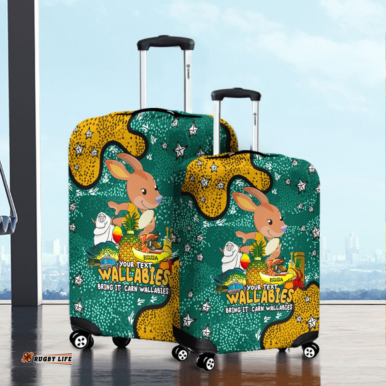 Australia Wallabies Custom Australian Big Things Luggage Cover