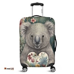 Australia Koala Koala Holding A Heart Adorned With Flowers Luggage Cover