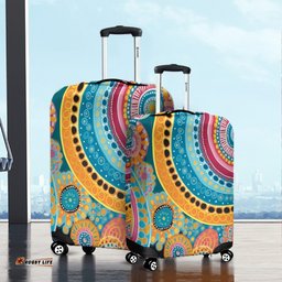 Australia Aboriginal Colorful Pattern And Dots Art Luggage Cover