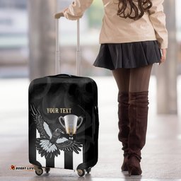 Personalised AFL Collingwood Luggage Cover Magpies Premiers With Trophy Proud