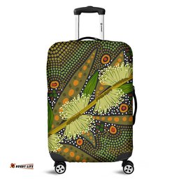 Australia Flowers Aboriginal Aboriginal Dot Art Of Australian Native Flower Hakea Sericea Luggage Cover
