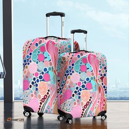 Australia Aboriginal Australian Aboriginal Art Vivid Pastel Colours Luggage Cover