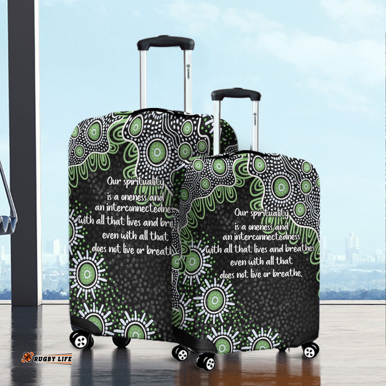 Australia Aboriginal The More You Know The Less You Need Green Luggage Cover