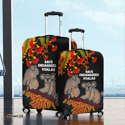 Australia Koala Aboriginal Save Endangered Koalas Red Bottle Brush Flower Luggage Cover