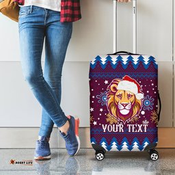 Custom Lions Football Luggage Cover Christmas Vibe
