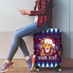 Custom Lions Football Luggage Cover Christmas Vibe