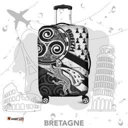Celtic Bretagne Luggage Cover Brittany Ermine With Celtic Triskelion