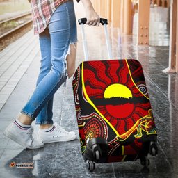 Luggage Cover Australia Aboriginal Dots With Didgeridoo