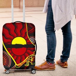 Luggage Cover Australia Aboriginal Dots With Didgeridoo
