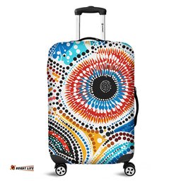 Australia Aboriginal Traditional Australian Aboriginal Native Design (White) Ver 2 Luggage Cover