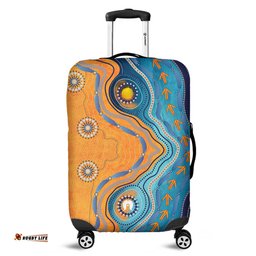 Australia Aboriginal Indigenous Beach Dot Painting Art Luggage Cover