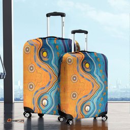 Australia Aboriginal Indigenous Beach Dot Painting Art Luggage Cover