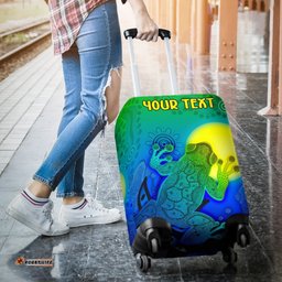 Custom Aboriginal Luggage Covers Indigenous Frog Blue
