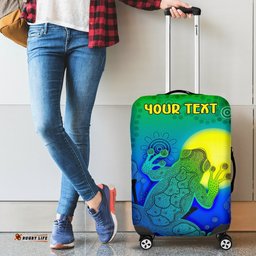 Custom Aboriginal Luggage Covers Indigenous Frog Blue